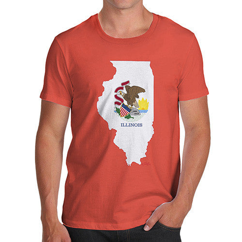 Men's USA States and Flags Illinois T-Shirt