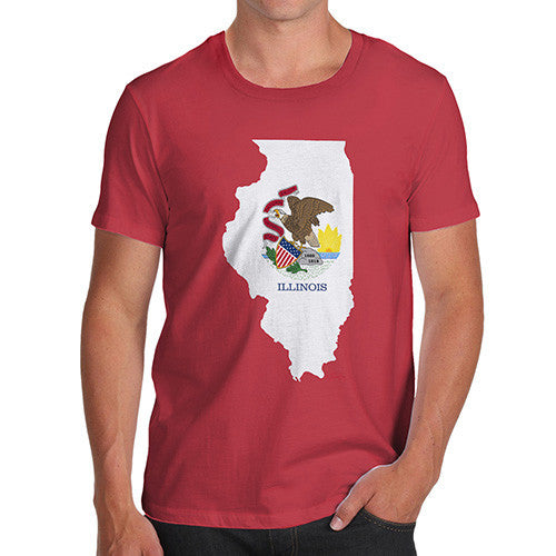 Men's USA States and Flags Illinois T-Shirt