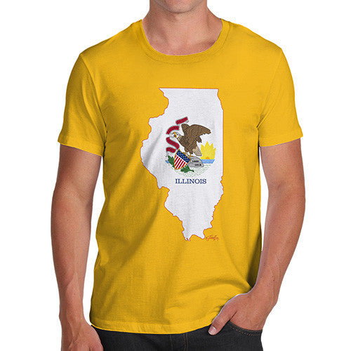 Men's USA States and Flags Illinois T-Shirt