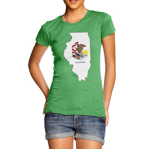 Women's USA States and Flags Illinois T-Shirt