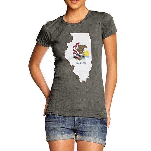 Women's USA States and Flags Illinois T-Shirt