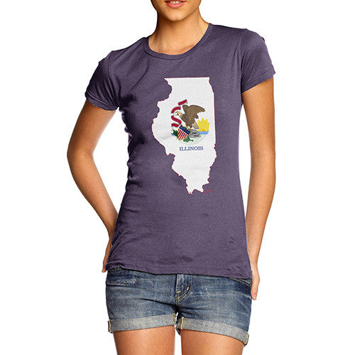 Women's USA States and Flags Illinois T-Shirt