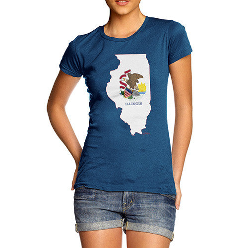 Women's USA States and Flags Illinois T-Shirt