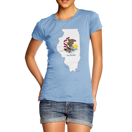 Women's USA States and Flags Illinois T-Shirt