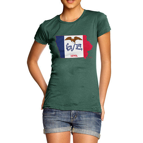 Women's USA States and Flags Iowa T-Shirt