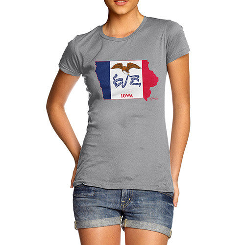 Women's USA States and Flags Iowa T-Shirt