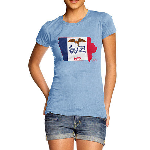 Women's USA States and Flags Iowa T-Shirt