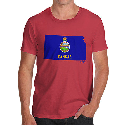 Men's USA States and Flags Kansas T-Shirt