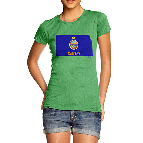 Women's USA States and Flags Kansas T-Shirt