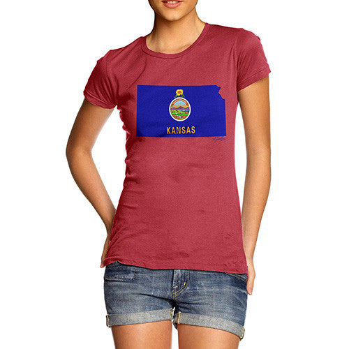 Women's USA States and Flags Kansas T-Shirt