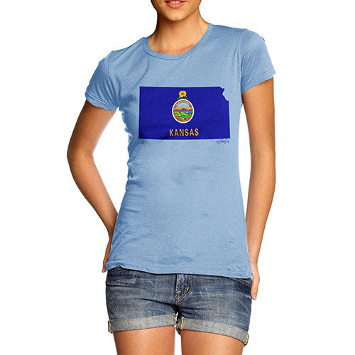 Women's USA States and Flags Kansas T-Shirt