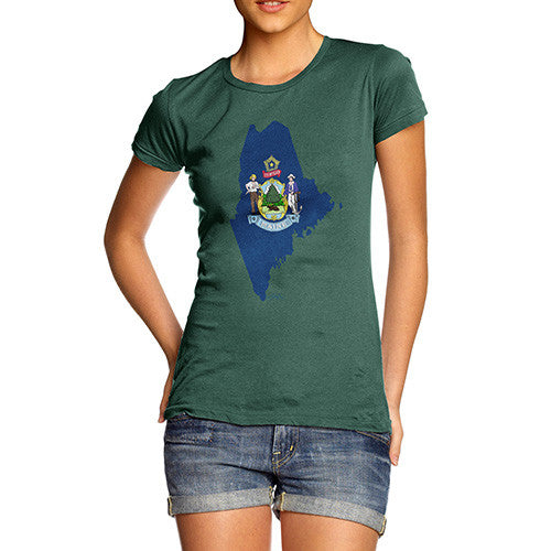 Women's USA States and Flags Maine T-Shirt