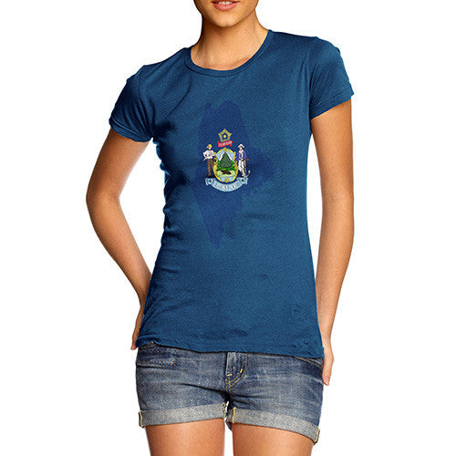 Women's USA States and Flags Maine T-Shirt