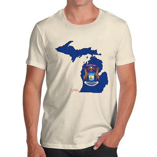 Men's USA States and Flags Michigan T-Shirt