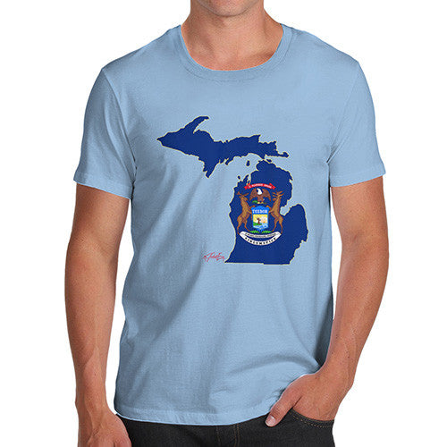 Men's USA States and Flags Michigan T-Shirt