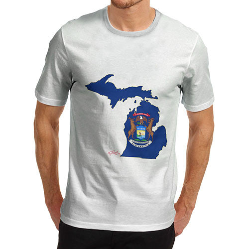 Men's USA States and Flags Michigan T-Shirt