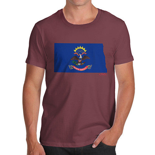 Men's USA States and Flags North Dakota T-Shirt