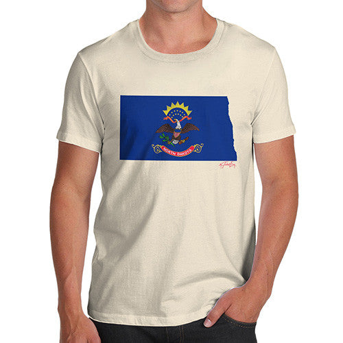 Men's USA States and Flags North Dakota T-Shirt