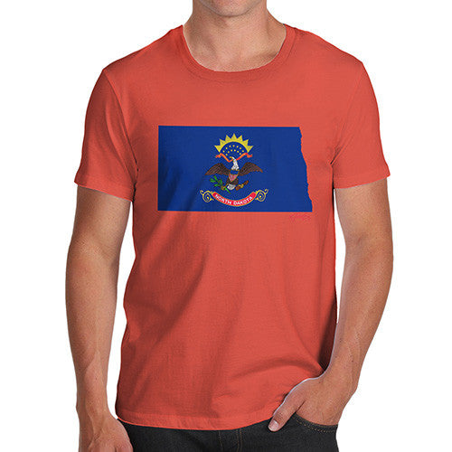 Men's USA States and Flags North Dakota T-Shirt