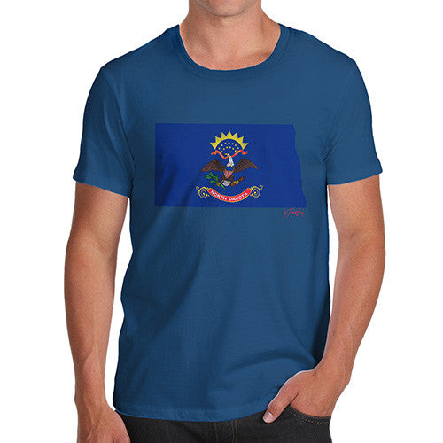 Men's USA States and Flags North Dakota T-Shirt