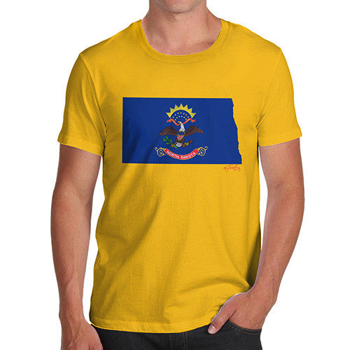 Men's USA States and Flags North Dakota T-Shirt