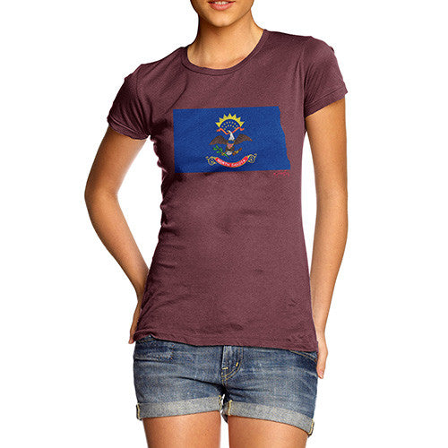 Women's USA States and Flags North Dakota T-Shirt