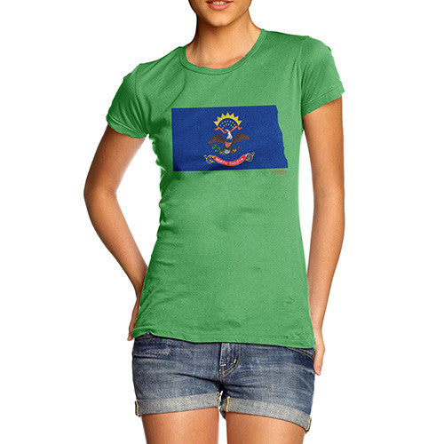 Women's USA States and Flags North Dakota T-Shirt