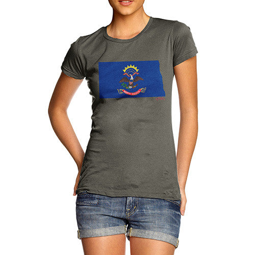 Women's USA States and Flags North Dakota T-Shirt