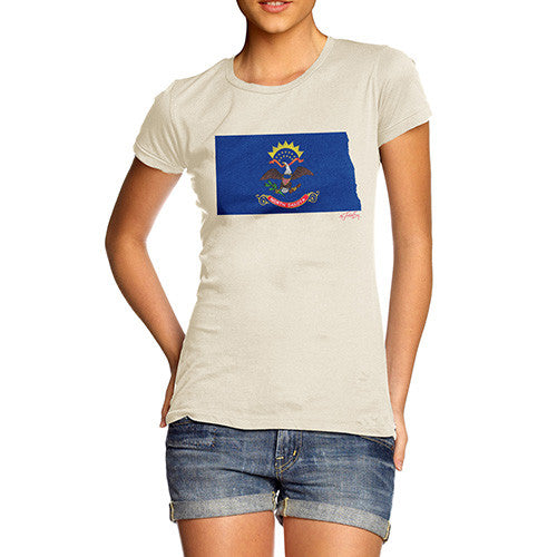 Women's USA States and Flags North Dakota T-Shirt