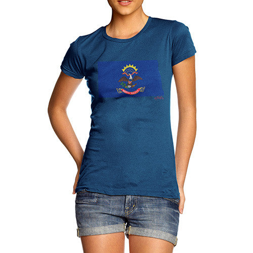 Women's USA States and Flags North Dakota T-Shirt