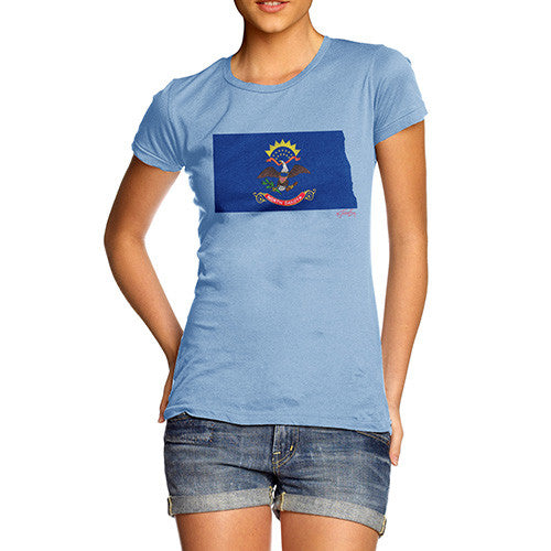 Women's USA States and Flags North Dakota T-Shirt