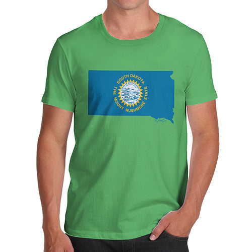 Men's USA States and Flags South Dakota T-Shirt