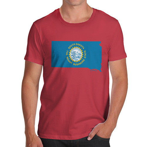 Men's USA States and Flags South Dakota T-Shirt