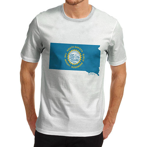 Men's USA States and Flags South Dakota T-Shirt