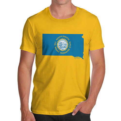 Men's USA States and Flags South Dakota T-Shirt