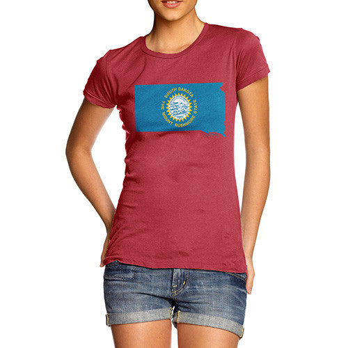 Women's USA States and Flags South Dakota T-Shirt