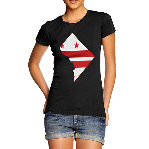 Women's USA States and Flags Washington DC T-Shirt