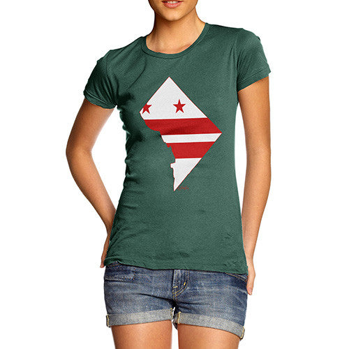 Women's USA States and Flags Washington DC T-Shirt