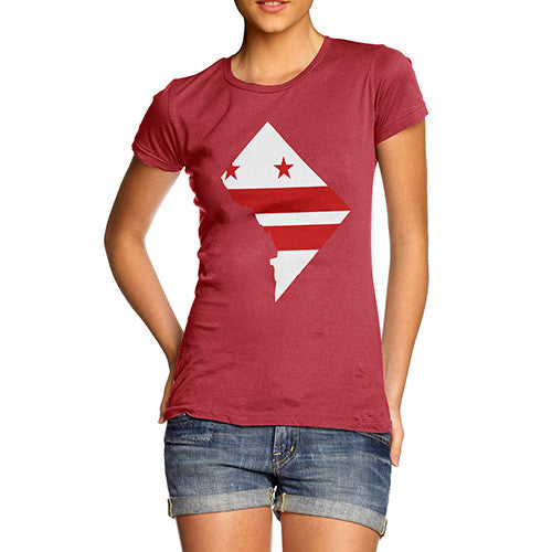 Women's USA States and Flags Washington DC T-Shirt