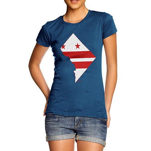 Women's USA States and Flags Washington DC T-Shirt