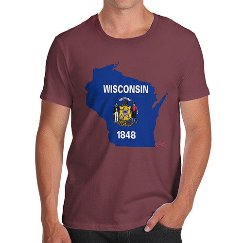 Men's USA States and Flags Wisconsin T-Shirt