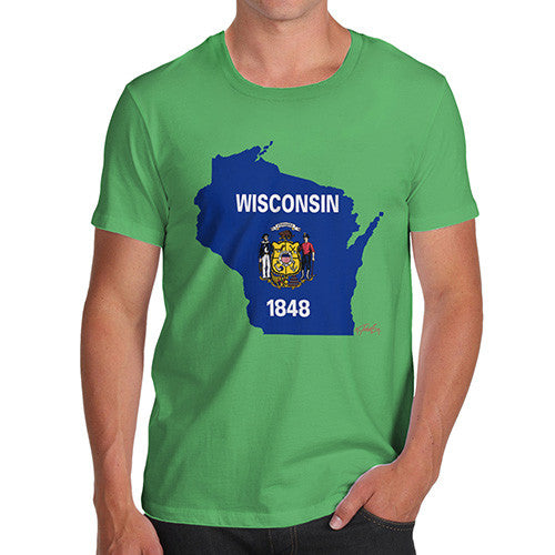 Men's USA States and Flags Wisconsin T-Shirt