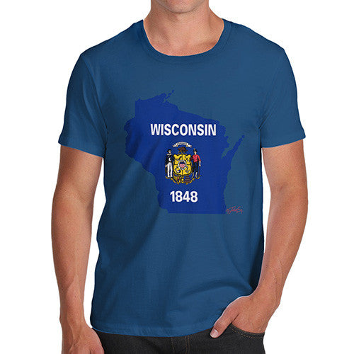 Men's USA States and Flags Wisconsin T-Shirt