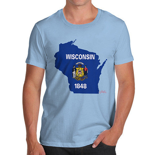 Men's USA States and Flags Wisconsin T-Shirt