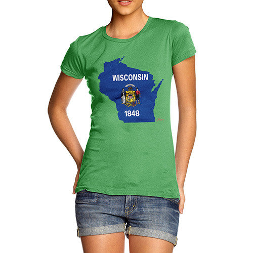 Women's USA States and Flags Wisconsin T-Shirt