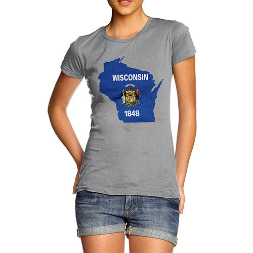 Women's USA States and Flags Wisconsin T-Shirt