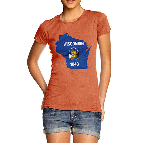 Women's USA States and Flags Wisconsin T-Shirt