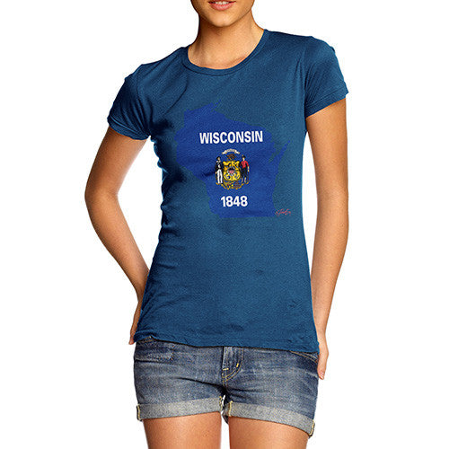 Women's USA States and Flags Wisconsin T-Shirt