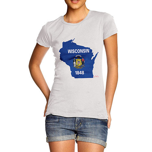 Women's USA States and Flags Wisconsin T-Shirt