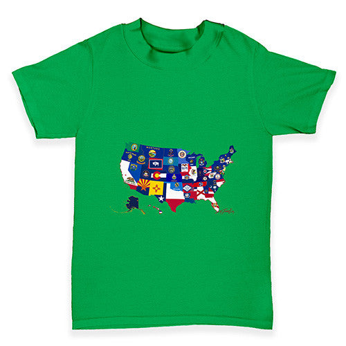 USA States and Flags Baby Toddler T-Shirt